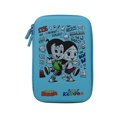 Chhota Bheem - Stylish &amp; Spacious Hardtop EVA Pencil Case BTS - Light Blue