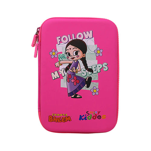 Chhota Bheem - Stylish & Spacious Hardtop EVA Pencil Case Chutki Follow my Steps - Pink