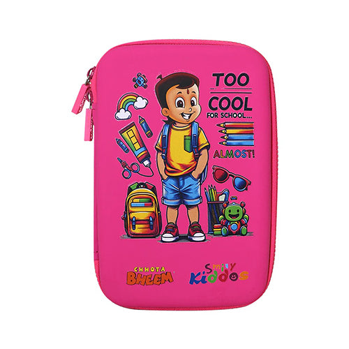 Chhota Bheem - Stylish &amp; Spacious Hardtop EVA Pencil Case Too Cool - Pink