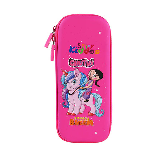 Chhota Bheem - Stylish & Spacious Hardtop EVA Pencil Case Chutki Unicorn - Pink