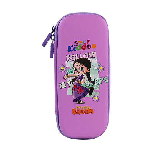 Chhota Bheem - Stylish & Spacious Hardtop EVA Pencil Case Chutki follow My Steps - Purple